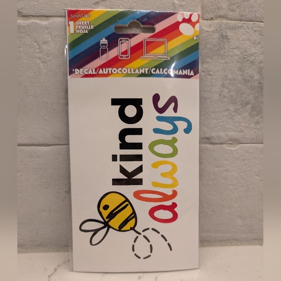 Vinyl Decal - Bee Kind Always - NWT - Colorful 2.5x3.35 Inches - Picture 3 of 8
